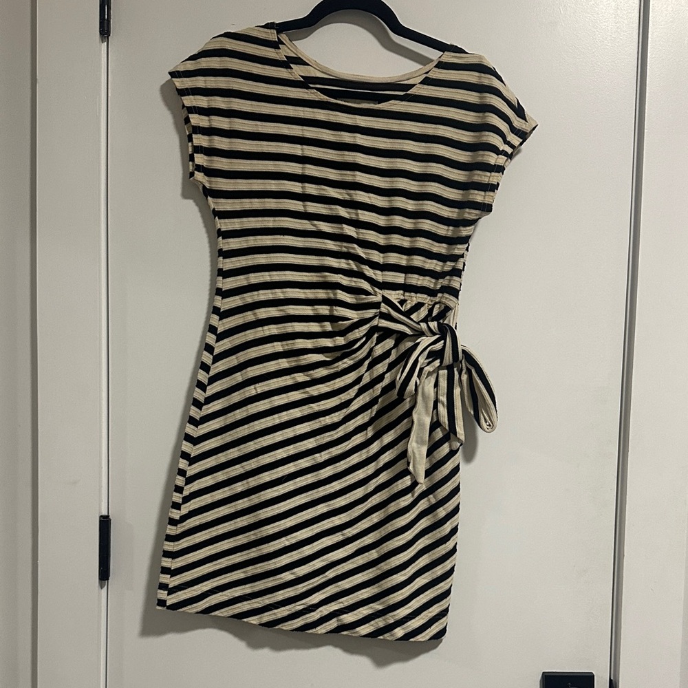 Anthropologie Striped Black and Cream Dress